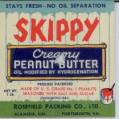 Skippy Peanut Butter jar from the 1940s with paint can
